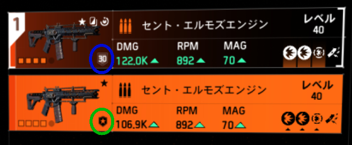 レベル30とレベル0のセントエルモズ・エンジンの画像